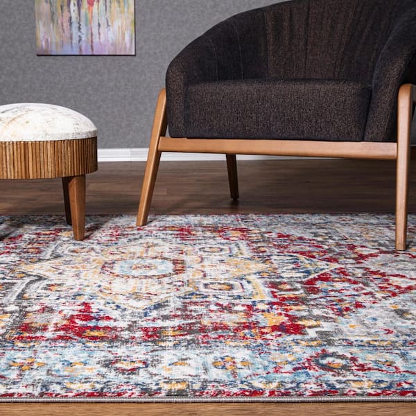 Red 2 ft. x 7 ft. Bohemian Traditional Runner Rug