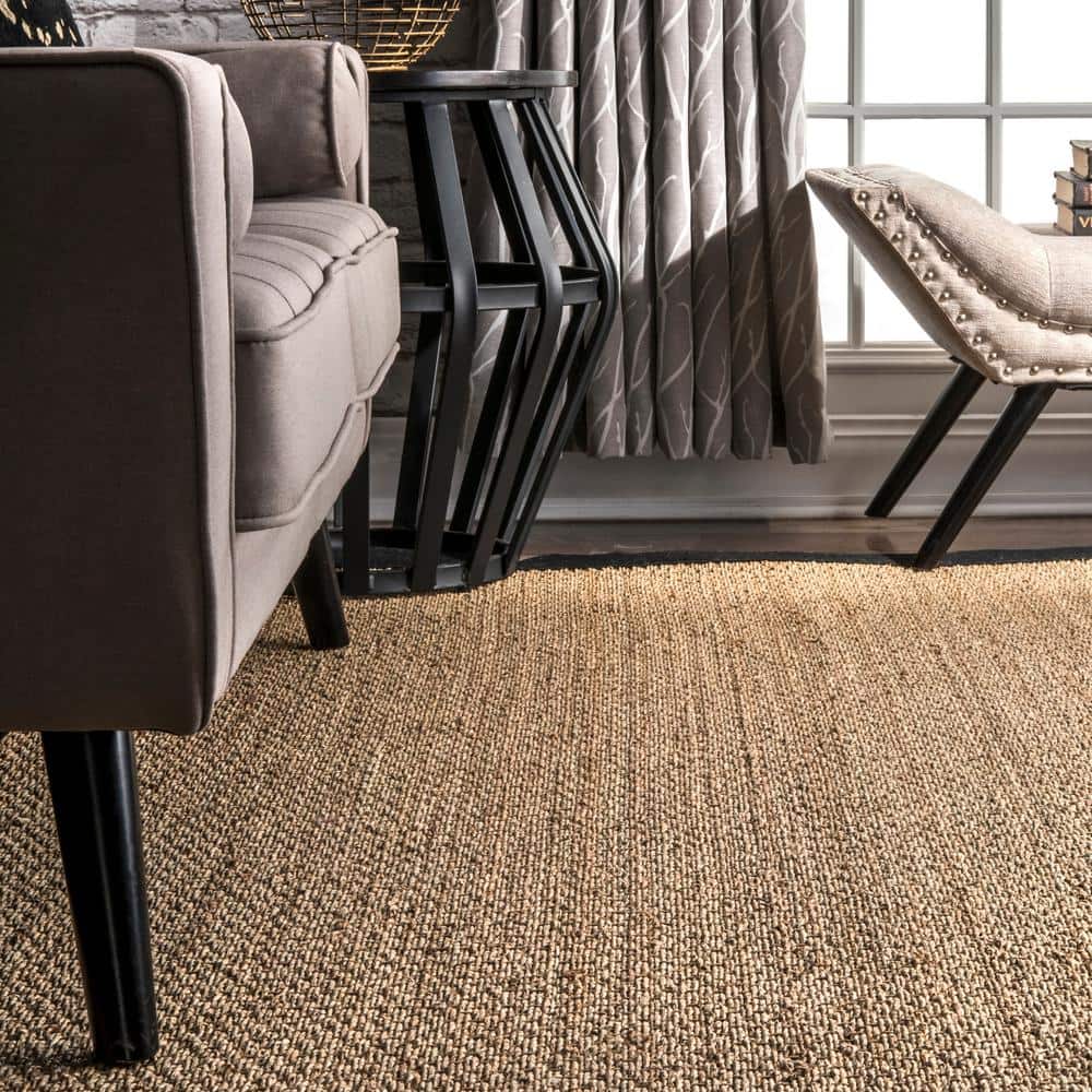 Elijah Black Stripe Seagrass 52'' x 24'' Easy Care Area Rug