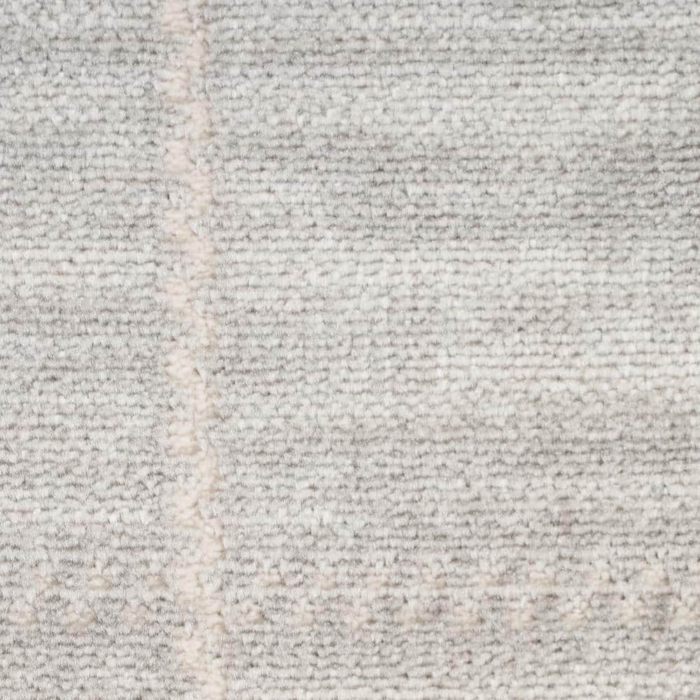 Light Grey Geometric 8' x 10' Synthetic Area Rug
