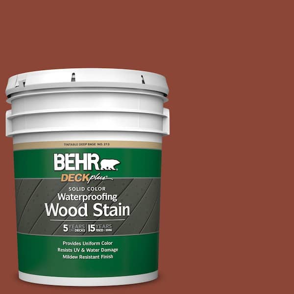 BEHR DECKplus 5 gal. #SC-330 Redwood Solid Waterproofing Exterior Wood Stain