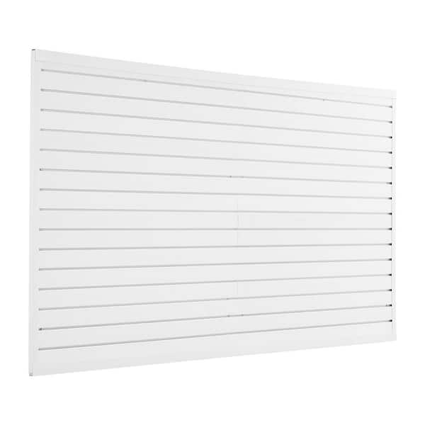 0.79 in. H x 96.46 in. W, SlatWall Panels, PVC Garage Slatwall with Modular Design, White Slat Wall Easy-to-Install