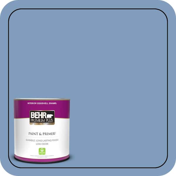 BEHR PREMIUM PLUS 1 qt. #M530-4 Washed Denim Eggshell Enamel Low Odor Interior Paint & Primer
