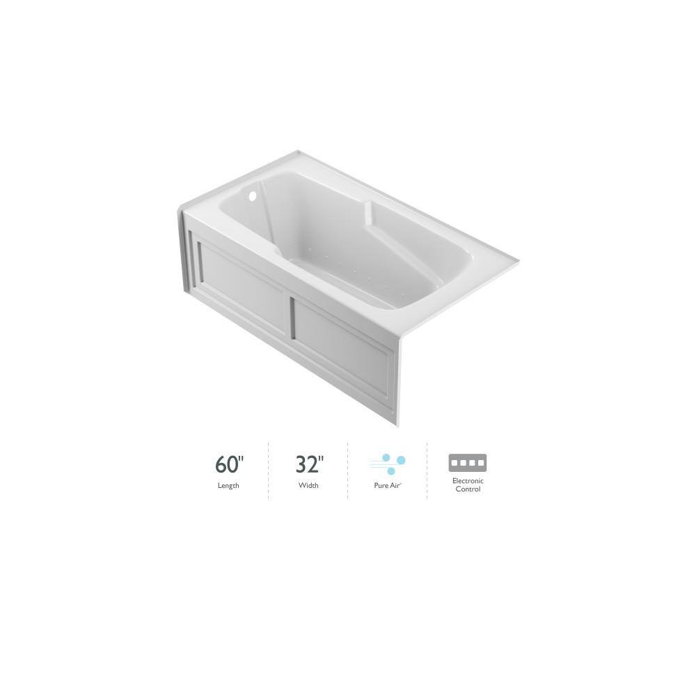 Cetra 60" White Acrylic Skirted Air Bathtub with Jets