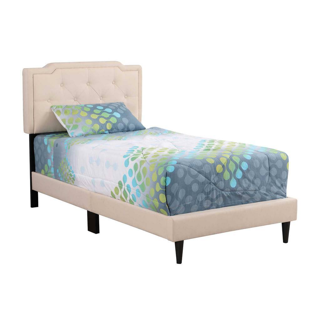 Deb Jewel Beige Tufted Twin Panel Bed