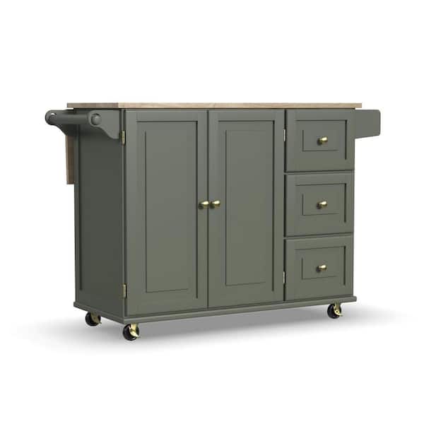 HOMESTYLES Dolly Madison Green Kitchen Cart