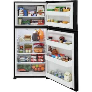 30 in. 20 cu. ft. Freestanding Top Freezer Refrigerator in Black Energy Star, Garage Ready