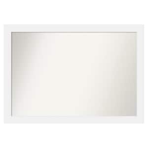 Corvino White 51 in. x 36 in. Custom Non-Beveled Matte Wood Framed Bathroom Vanity Wall Mirror