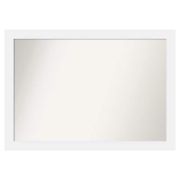Amanti Art Corvino White 51 in. x 36 in. Custom Non-Beveled Matte Wood Framed Bathroom Vanity Wall Mirror