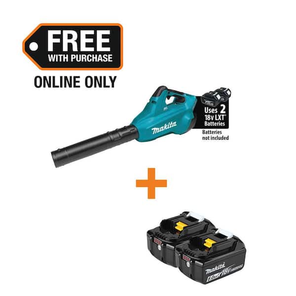 120 MPH 473 CFM LXT 18V X2 (36V) Lithium-Ion Cordless Brushless Leaf Blower with 18V LXT 6.0 Ah Battery (2-Pack)