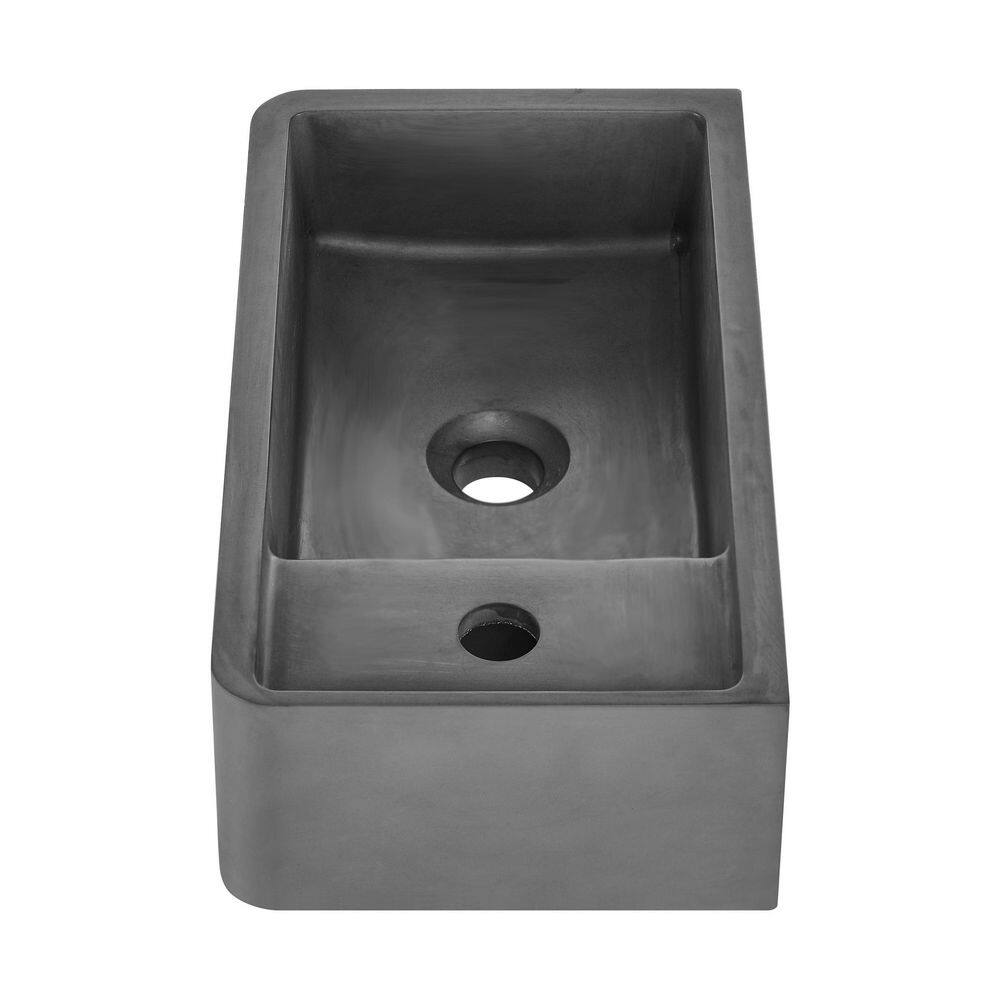 Lisse 17.5" Dark Grey Ceramic Wall-Mount Vessel Sink