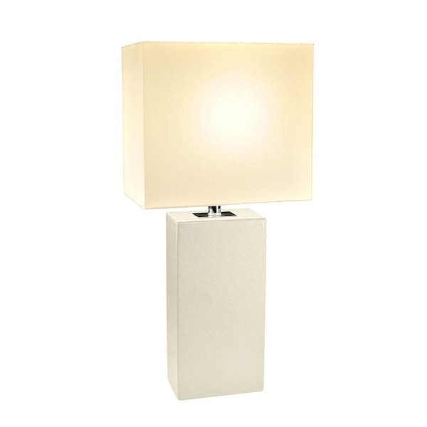 Modern White Leather Table Lamp, Looking For Table Lamps