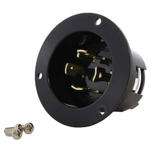 AC WORKS 30-Amp Locking 4-Prong 125/250-Volt NEMA L14-30P Flanged