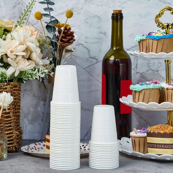 2.5 in. White Disposable Plastic Drink Cups Disposable Tableware 500 Per Case for Tasting Party Events