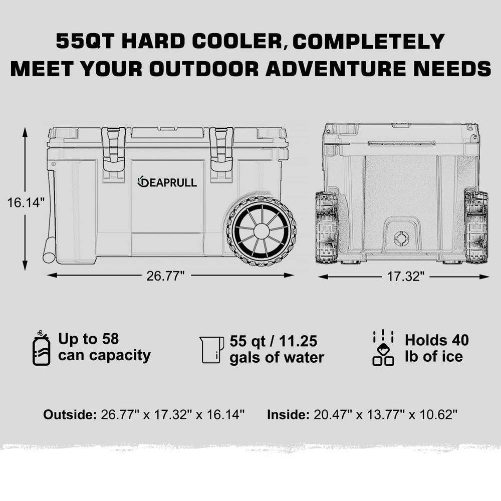 Blue 55 qt. Heavy-Duty Portable Chest Cooler with Wheels and Handle