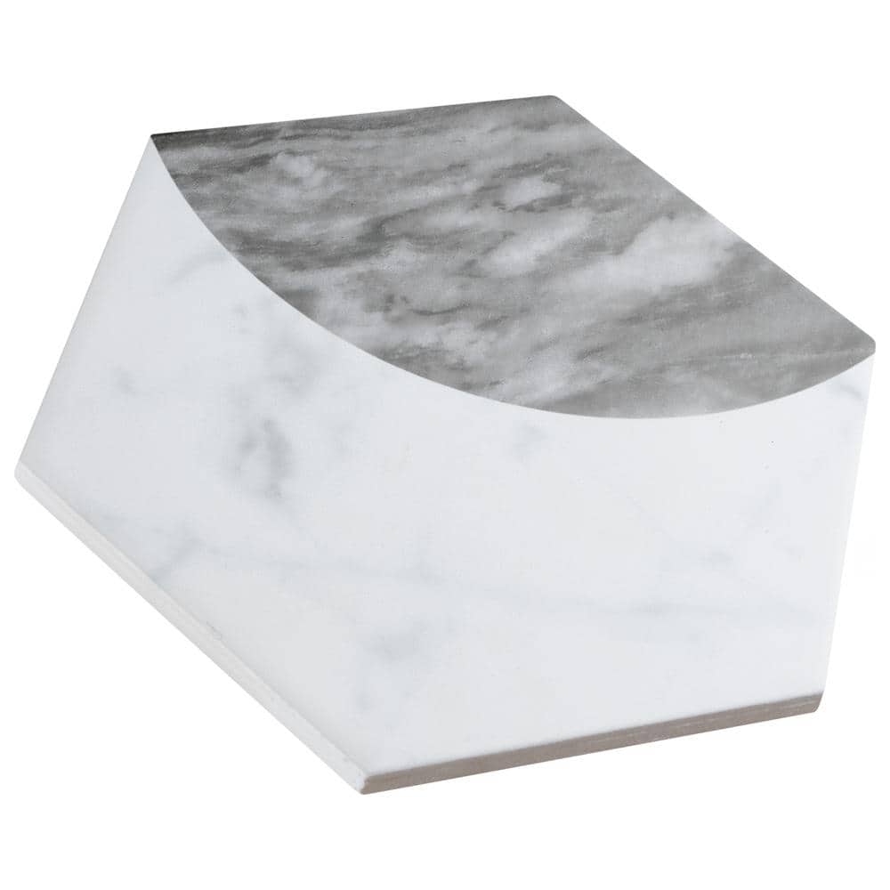 Classico Bardiglio Moon 7" x 8" Porcelain Marble Hex Tile