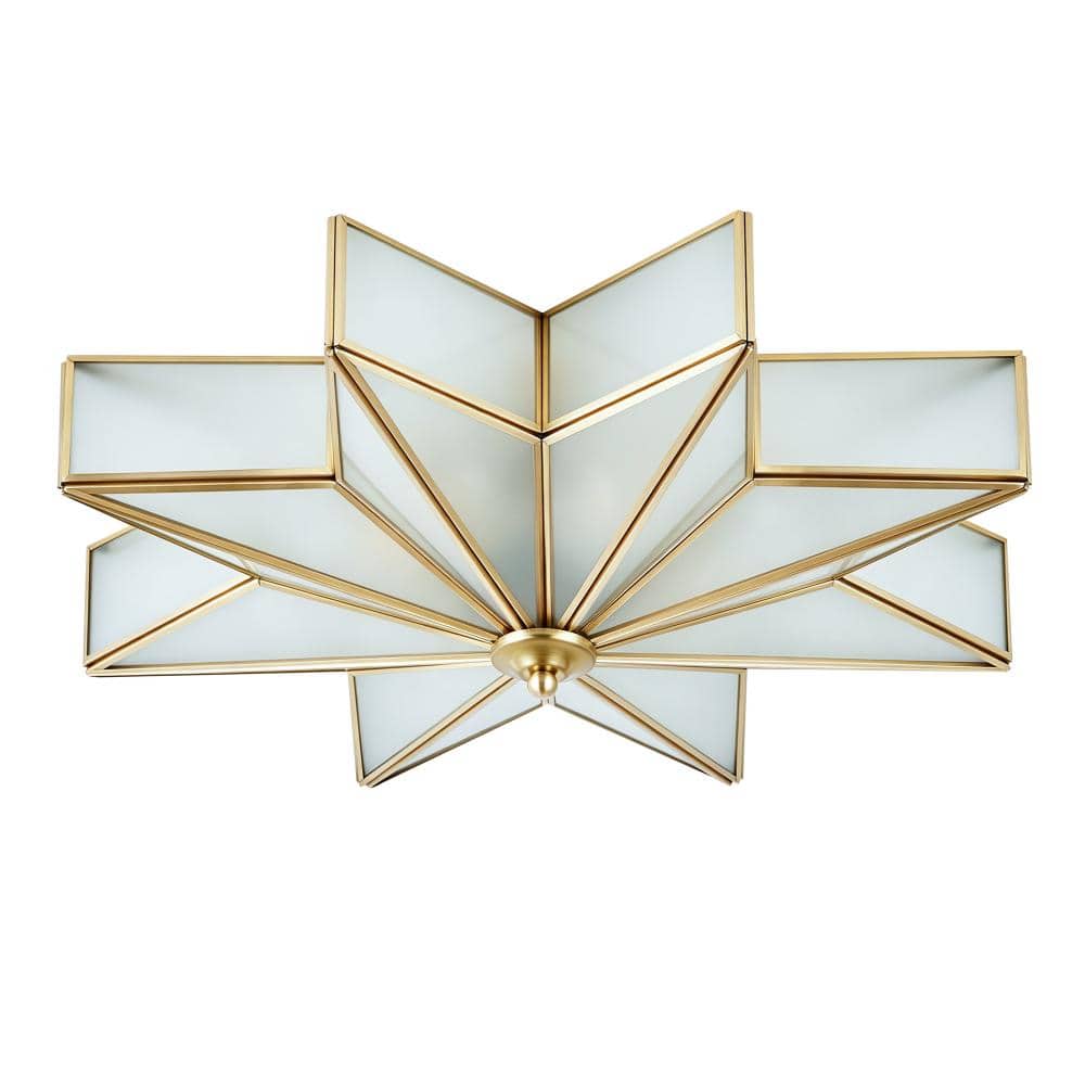 20.5in. 4-Light Semi-Flush Mount Ceiling Light with Frosted Glass Shade for Bedroom, Living room price history on PriceWatchPro