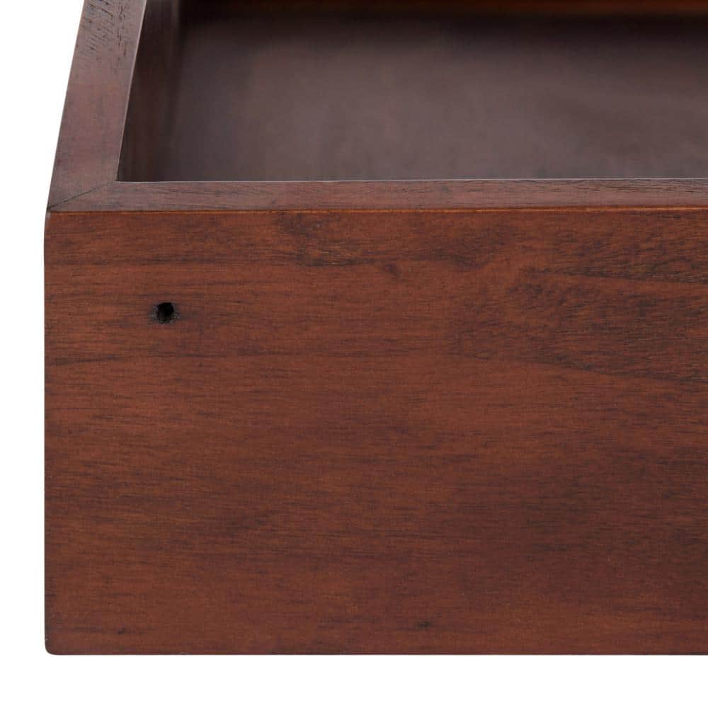 Walnut Brown Floating Corner Wood Wall Shelf Set