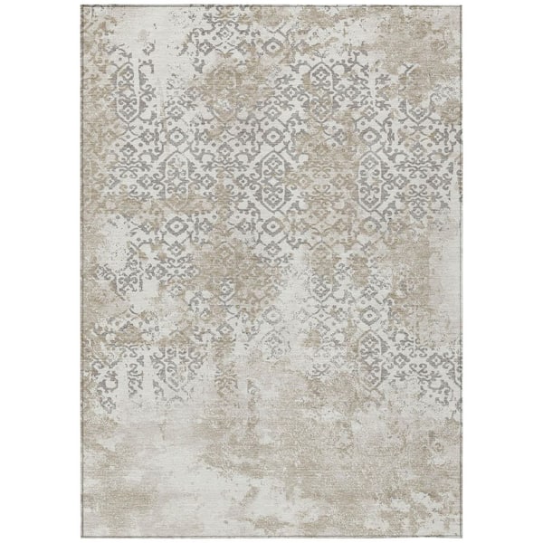 Chantille Machine Washable Indoor/Outdoor Abstract ACN2788 Ivory 10 ft. x 14 ft. Area Rug