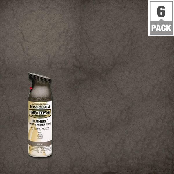 Rust-Oleum Universal 12 oz. All Surface Hammered Brown Spray Paint and Primer in One (6-Pack)