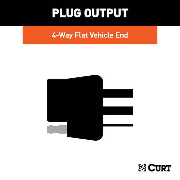 CURT Custom Vehicle-Trailer Wiring Harness, 4-Way Flat Output, Select Cadillac CT6, Quick Electrical Wire T-Connector