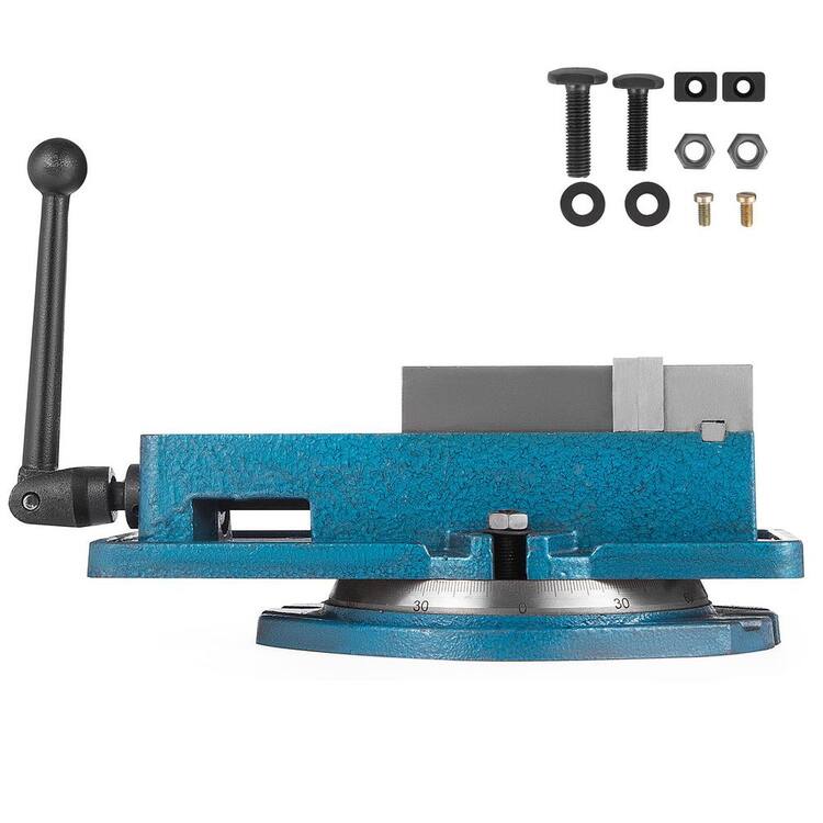 SKYSHALO 4 in. Milling Vise, High Precision Bench Clamp Vise, Ductile Iron Material with 360° Swiveling Base