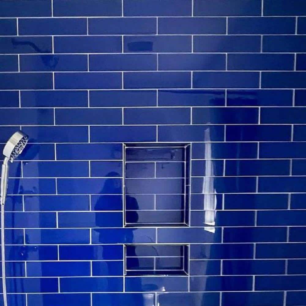 Cobalt Blue 3" x 12" Polished Glass Subway Wall Tile