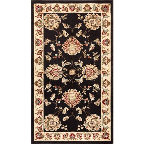 Well Woven Timeless Abbasi Black 2 ft. x 4 ft. Traditional Area Rug