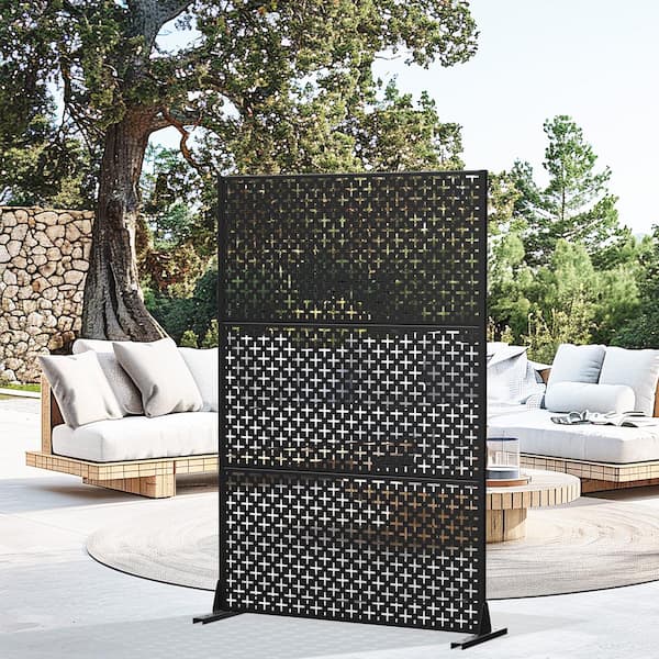 Dovelina Dane 72 in. Galvanized Steel Garden Fence Outdoor Privacy Screen Garden Screen Panels