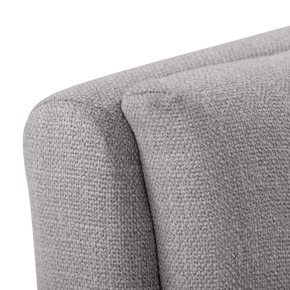 Boston Tufted Light Gray Fabric Counter Height Barstools, Set of 2
