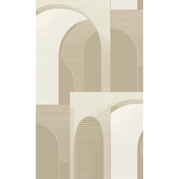 Walls Republic Beige Art Deco Inspired Geometric Printed Non-Woven Paper Non Pasted Textured Wallpaper 57 sq. ft.