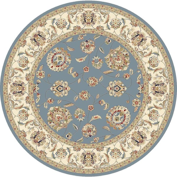 Home Decorators Collection Judith Light Blue/Ivory 5 ft. x 5 ft. Round Indoor Area Rug