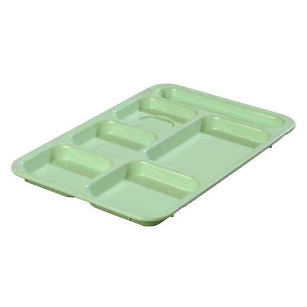 Carlisle 14.37x10 in. ABS Plastic Right Hand 6-Compartment Tray in Green (Case of 24)