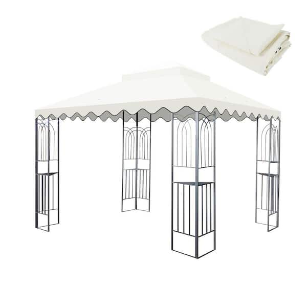 。。。 Beige 10 x 10 ft. Outdoor Patio Gazebo Replacement Canopy, Water
