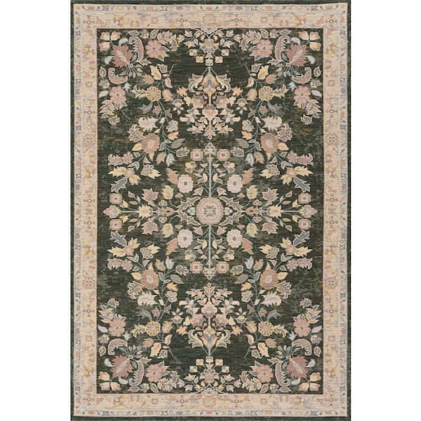 Talora Traditional Green 6 ft. x 9 ft. Outdoor Area Rug