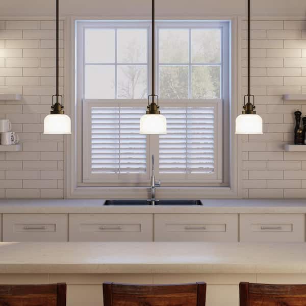 Archie Collection 1-Light Venetian Bronze Mini Pendant with Clear Prismatic Glass