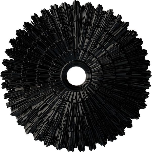 Ekena Millwork 24-3/4" x 3-1/4" ID x 1-7/8" Eryn Urethane Ceiling (Fits Canopies upto 4"), Hand-Painted Jet Black