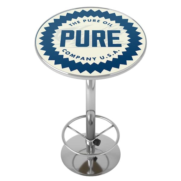 Unbranded Pure Oil Wordmark Blue 42 in. Bar Table