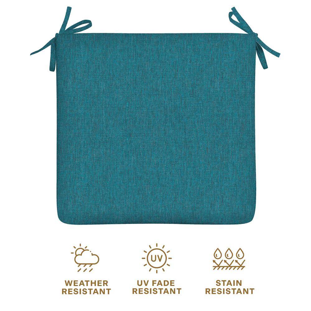 Teal Polyester Outdoor Dining Seat Cushions (Set of 2)