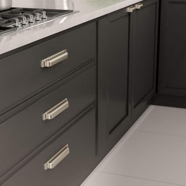 Torino Collection 7-9/16 in. (192 mm) Classic Brushed Nickel Cabinet Cup Pull