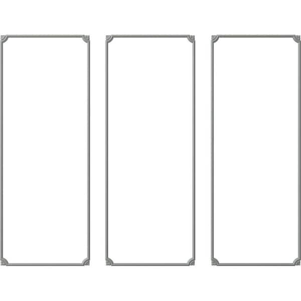 Ekena Millwork 28 in. W x 72 in. H Unfinished Polyurethane Bradford Leaf Panel Moulding Kit (Triple Panel)