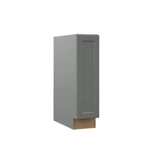 Designer Series Melvern Storm Gray Shaker Assembled Full Height Door Base Kitchen Cabinet (9 x 34.5 x 23.75 in.)