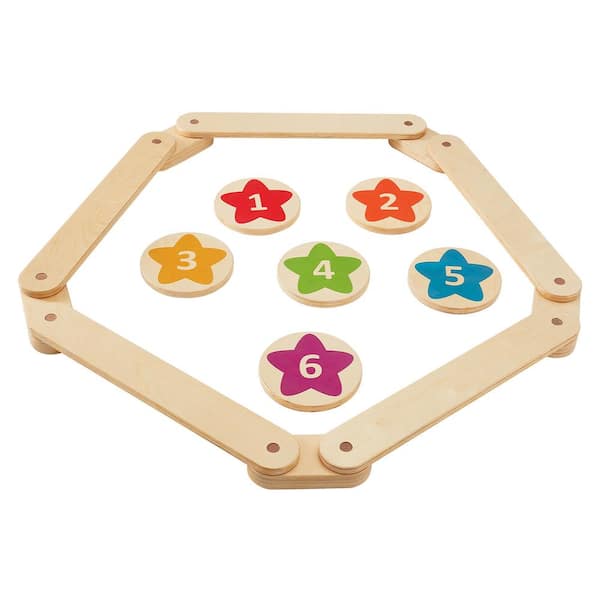 VEVOR Balance Beam Stepping Stones, 6-Piece Wooden Toddler Balance Boards, Montessori Toy for Kids 2-6, Build Coordination