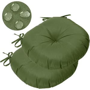 Tufted Round Cushions 15 in. Waterproof Bistro Chair Cushions 15 in. x 15 in. x 4 in. Circular Outdoor Seat Pads