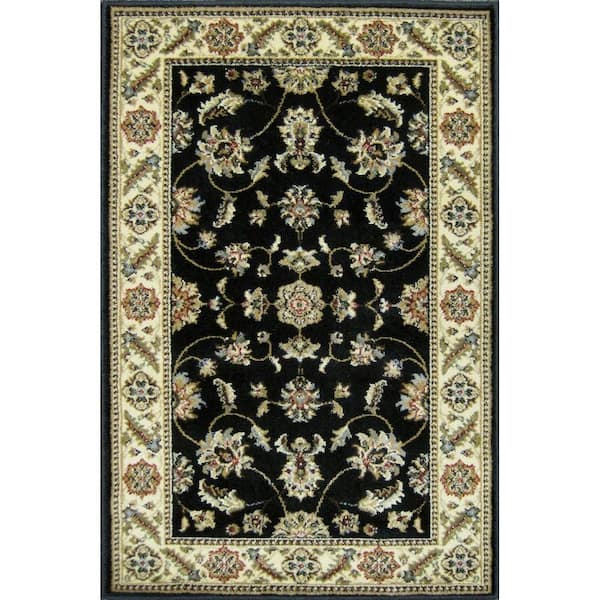 TrafficMaster Kazmir Black 3 ft. x 4 ft. Precut Non-Slip Indoor Scatter Rug