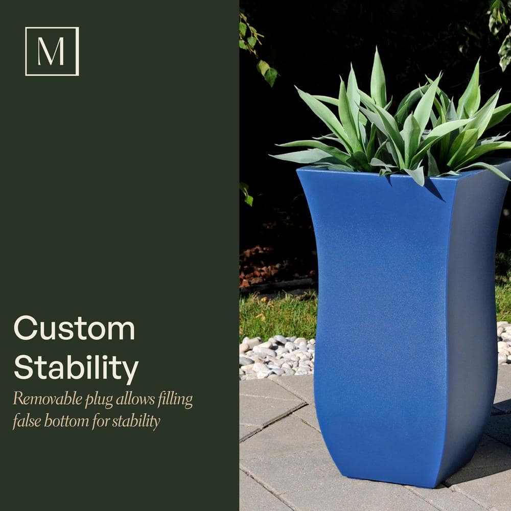 Valencia 30" Black Tall Polyethylene Outdoor Planter