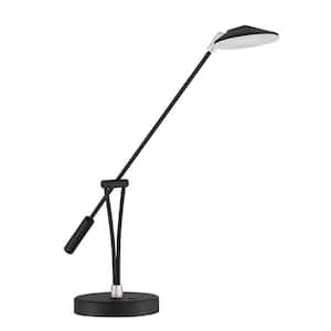 LAHOYA 9 in. Black and Satin Nickel Dimmable Task and Reading Lamp