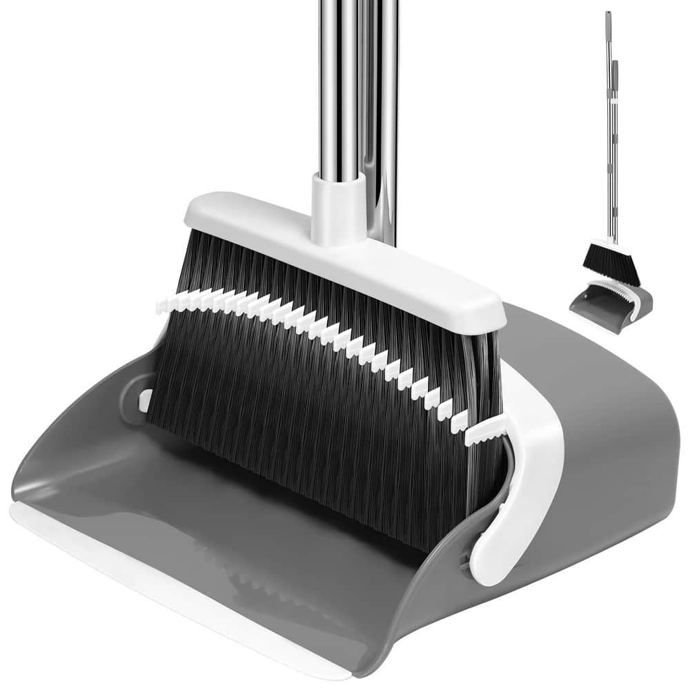 1-Piece Bath Accessory Set in White, 52 in. Adjustable Broom and Dustpan Combo with Comb Teeth price history on PriceWatchPro