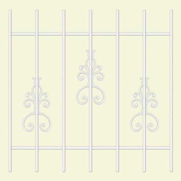 Unique Home Designs El Dorado 36 in. x 36 in. White 7-Bar Window Guard-DISCONTINUED