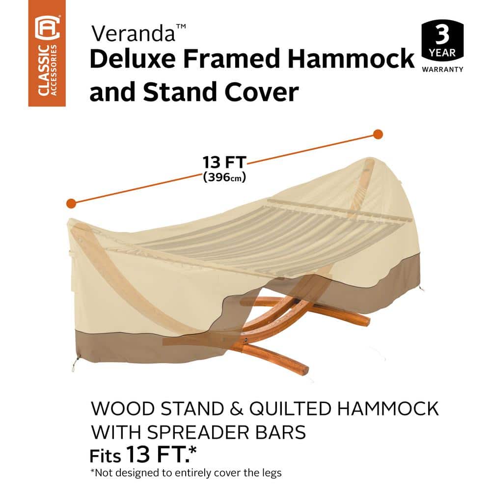 Veranda Beige and Brown Polyester Hammock and Stand Cover
