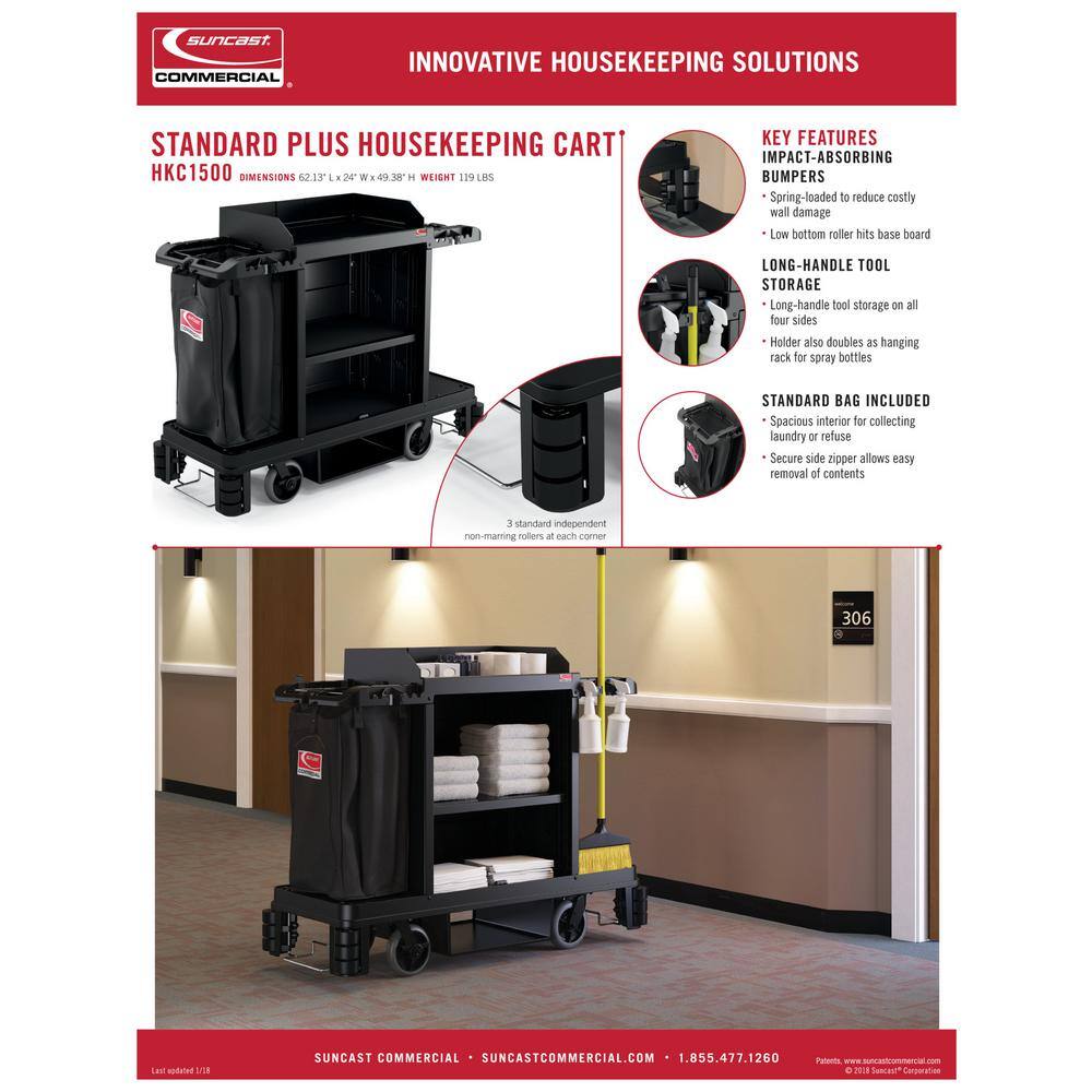 Black Polypropylene Cleaning Caddy with Toilet Brush Holder